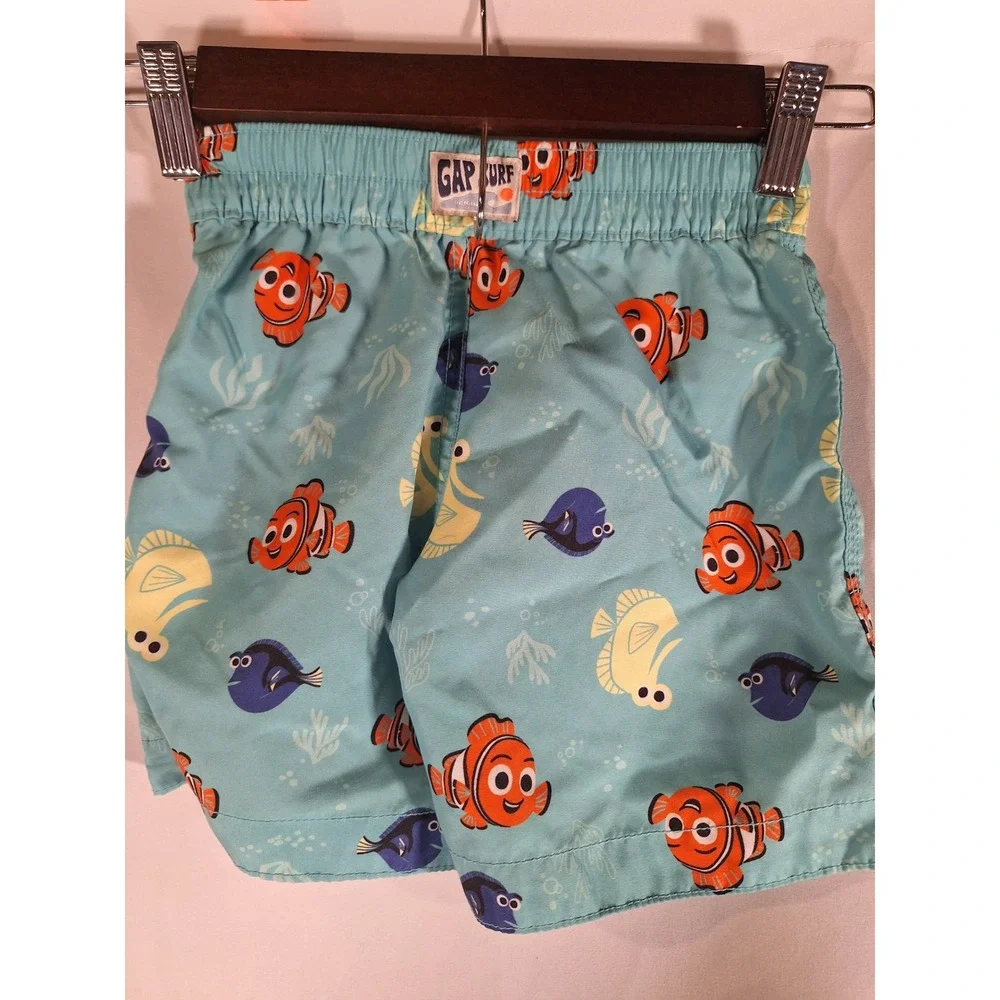 Baby Gap Disney Finding Nemo Rash Guard and Swim Trunks Set Aqua Blue Kids 4-5Y
